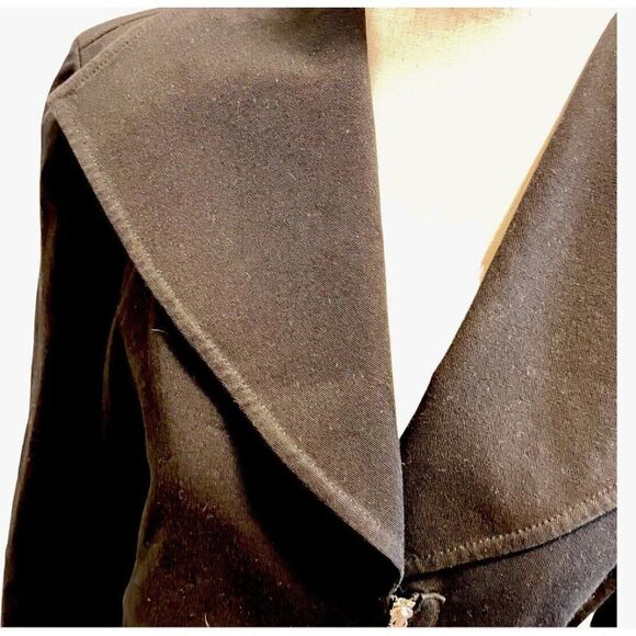Doncaster Womens 10 Black Zippered Jacket Pockets Lined Long Sleeve Wide Lapels - Picture 5 of 8